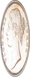 Silver One Rupee Coin of Victoria Queen of Madras Mint of 1840.