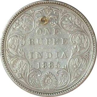 Silver One  Rupee Coin of Victoria Empress of Bombay Mint of 1885.