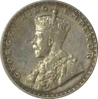 Silver Two Annas of King George v of Calcutta Mint of 1917.