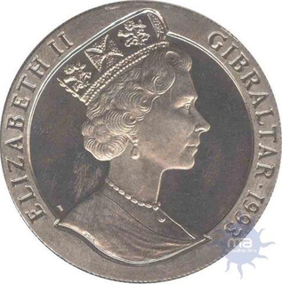 Cupro Nickle One Crown coin of Elizabeth II of Gibraltar of 1993.



