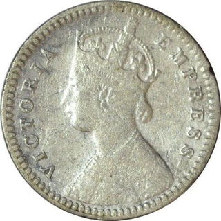 Silver Two Annas of Victoria Empress of Calcutta Mint of 1892.