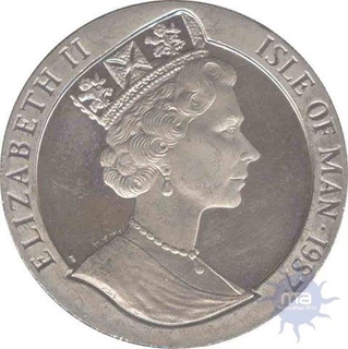 Cupro Nickle One Crown Coin of Elizabeth II of Isle of Man 1987.