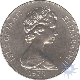 Cupro Nickle One Crown Coin of Elizabeth II of Isle of Man 1979.
