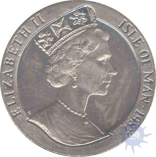 Cupro Nickle One Crown Coin of Elizabeth II of Isle of Man 1987.