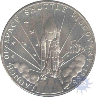 Cupro Nickkle Five Dollars of Marshall Islands of 1988.