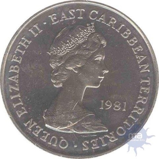 Cupro Nickkle Ten Dollars of Queen Elizabeth II of United Kingdom of 1981.