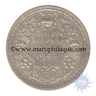 Silver Half Rupee of King George VI of Lahore Mint of 1944.
