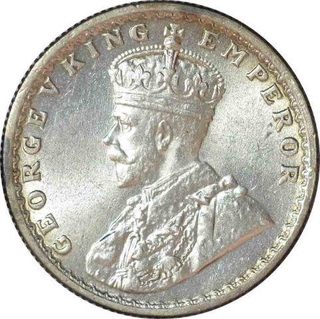 Silver Half Rupee of King George V of Calcutta Mint of 1936.