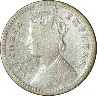Silver Two Annas of Victoria Empress of Calcutta Mint of 1892.