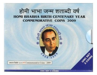 2009 Silver UNC Set of Homi Bhabha Birth Centenary Year of Mumbai Mint.