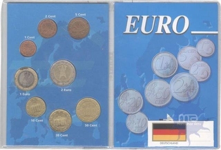 Uncirculated Copper Eight Euro Coins Set of Deutschland.