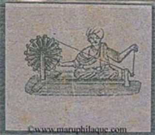 Newsprint Grey Colour of Triangle Shaped of Gandhi.