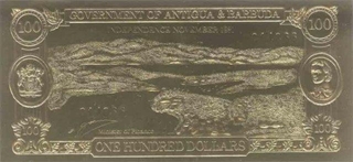 Antigua & Barbuda of One Hundred Dollars 100$ of Independence November 1981.