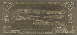 Antigua & Barbuda of One Hundred Dollars 100$ of Independence November 1981.