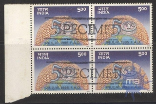 1995. Oct 16th, 500, Year of food & Agriculture Organisation (FAO), No. Wmk, Block of four Over printed "Specimen".