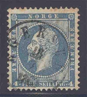 1856-57, Stamps of Norway, Set of 1 Stamp, Sc.No: 4.