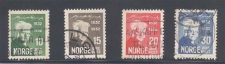 1932, Stamps of Norway, Set of 4 Stamps, Sc.no: 154-157.