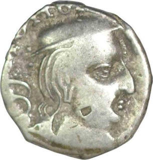 Silver Drachm Coin of Rudrasena II of Western Kshatrapas.