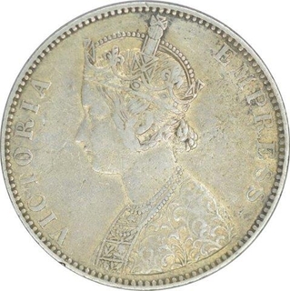 Silver One Rupee Coin of Ganga Singh Bahadur of Bikanir.