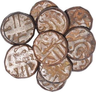 Set of 12 Illahi Months Copper Dam of Akba of Delhi Mint.