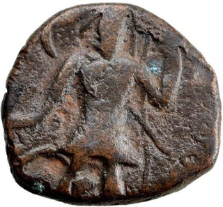 Copper Coin of Vasudeva I of Kushan Dynasty of Shiva and Nandi Type.