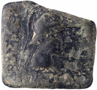 Copper Hemi obol Coin of Menander I of Indo Greeks.