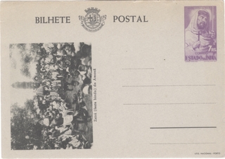 7 Rs. "Zatra (festa hindu) de Amona", "Estado Da India", (Slate Gray) Mint.