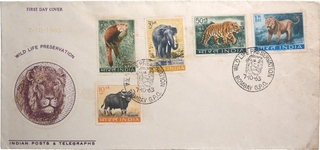 First Day Cover of Wild Life Preservation of 1963.