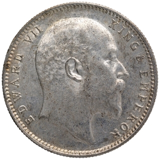 Silver One Rupee Coin of King Edward VII of Bombay Mint of 1906.