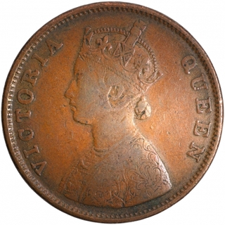 Copper Half Anna Coin of Victoria Queen of Bombay Mint of 1862.