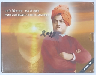 2013 Silver Proof Set – 150th Birth Anniversary of Swami Vivekananda – Kolkata Mint(₹150 and ₹5).