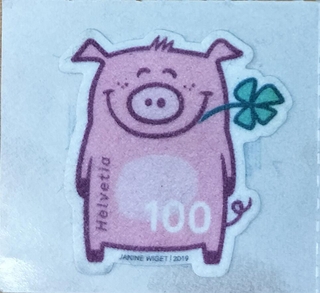 Extremely Rare Odd Shaped Stamp of Cute Pig issued in 2019