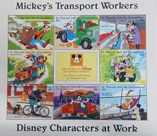 MNH Rare Mickey's Transport Workers Miniature Sheet issued in 2004