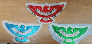 Very Rare Set of 3 Eagle Shaped Stamps of Sierra Leone issued in 1968