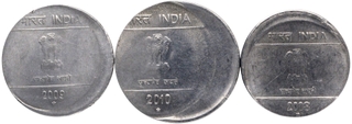 Set of Three Die Shifted Error Coins of Republic India.