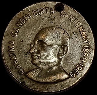  Mahatma Gandhi Copper Medallion Birth Centenary year 1869-1969.