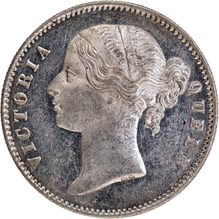 Rare 1840 Silver One Rupee Coin of Victoria Queen Divided Legend of Calcutta Mint.