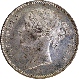 Rare Silver One Rupee Coin of Victoria Queen Divided Legend of Calcutta Mint of 1840.