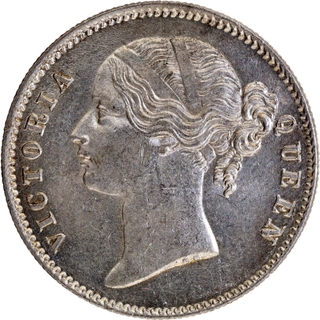 Rare Unlisted 1840 Victoria Queen Silver One Rupee Coin of Divided Legend of Calcutta Mint.