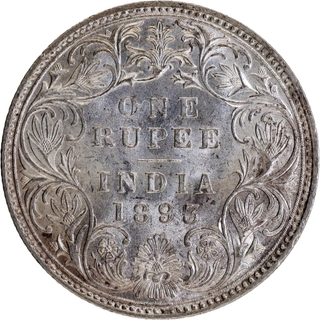 Rare Silver One Rupee Coin of Bombay Mint of Victoria Empress of 1893.