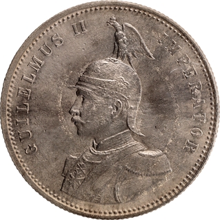 Silver One Rupie Coin of  Wilhelm II of German East Africa of 1911.