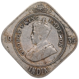 Cupro Nickel Two Annas Coin of King George V of Bombay Mint of 1935.