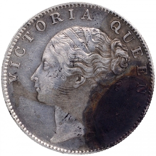 Silver One Rupee Coin of Victoria Queen Continuous Legend of Calcutta Mint of 1840.