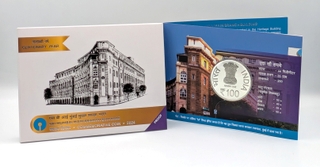 2024 Proof Set Centenary Year of SBI Mumbai Main Branch Building Mumbai Mint ₹100 Denomination Coin.