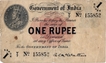 One Rupee Bank Note Signed By AC McWatters of King George V of 1917 ...